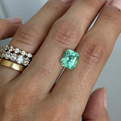 2.55ct Pastel Step Cut Emerald
