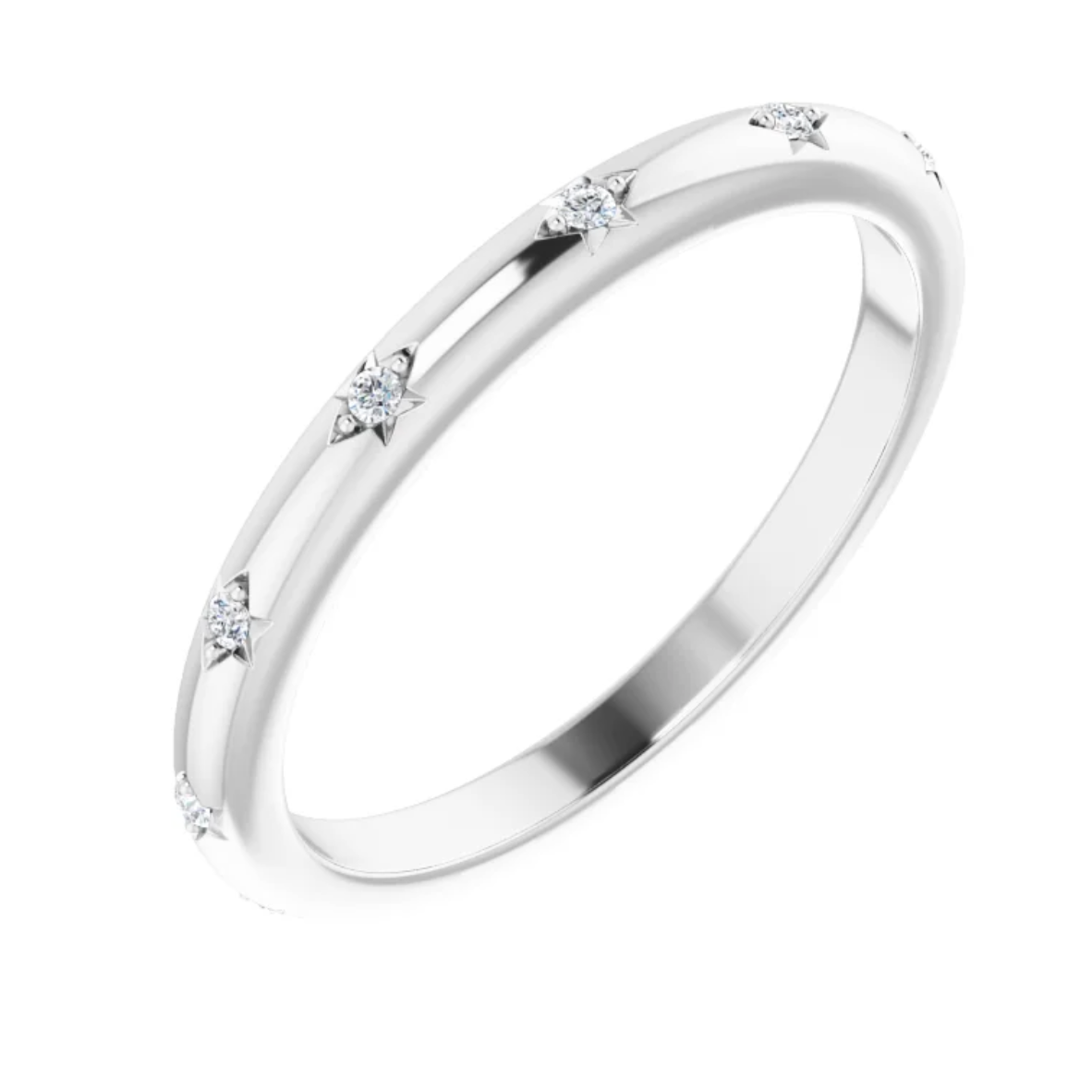 14k white gold rhodium plated natural diamond wedding ring